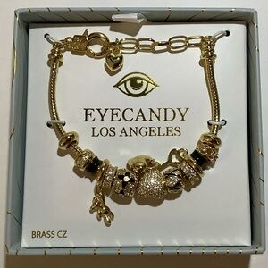 Eye Candy Los Angeles Gold Charm Bracelet New